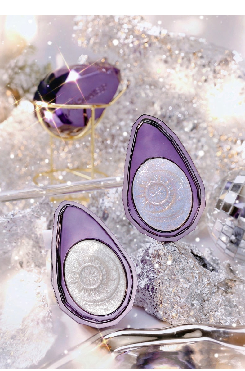 Luxury Purple Diamond Moonlight Highlight Powder Palette Shimmer